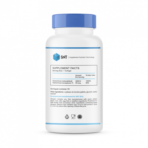 SNT Vitamin D3 + K2 2000 IU, 90 капсул