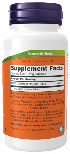NOW Maca 500 mg, 100 капсул