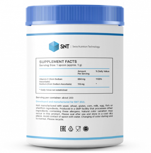 SNT Sodium Ascorbate Powder, 200 грамм